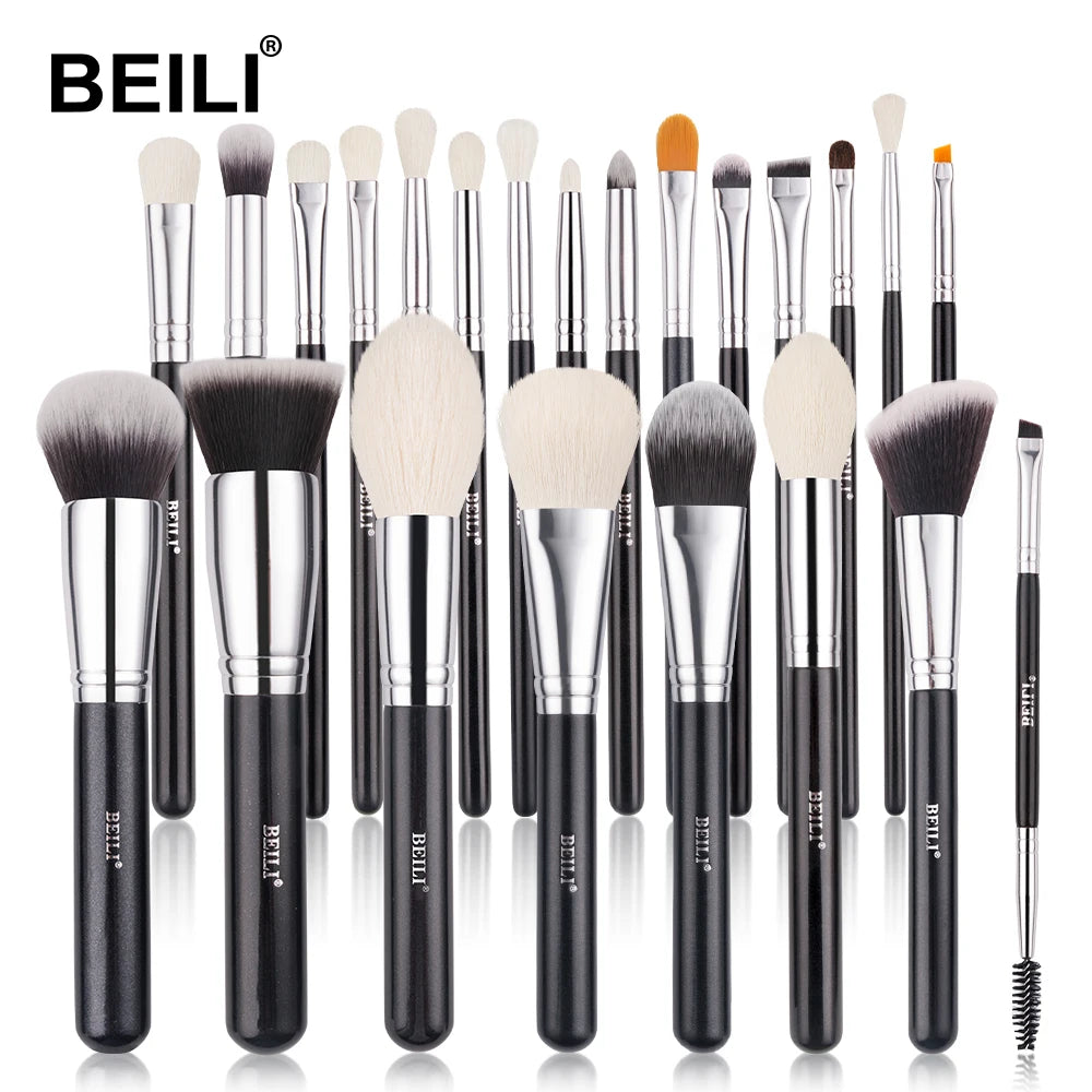 BEILI Professional Goat Hair Makeup Brush Set