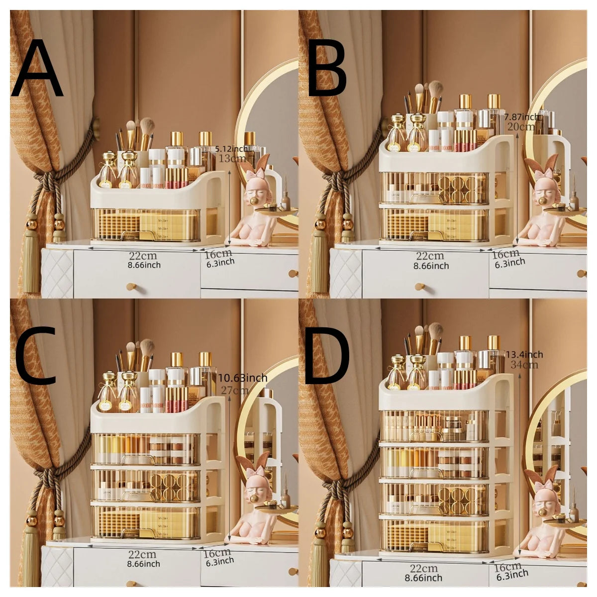 Multi-Layer Makeup & Cosmetics Storage Box